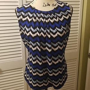 Calvin Klein high neck tank L blue black white